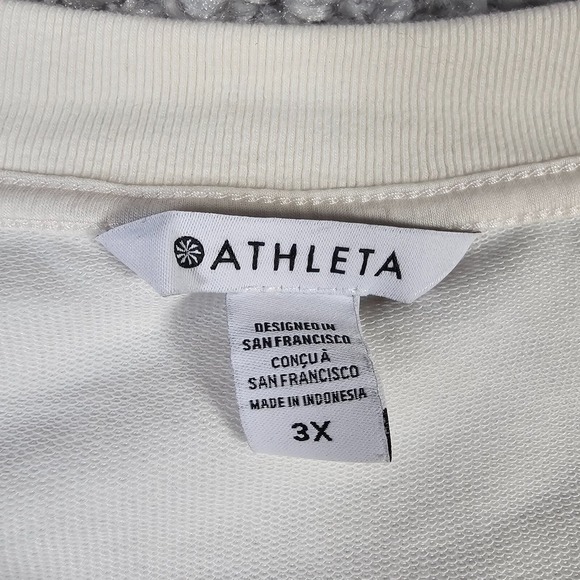 Athleta Retroterry Sweatshirt Womens 3X Cream Sleeveless V-Neck Shirt Active - Picture 4 of 11